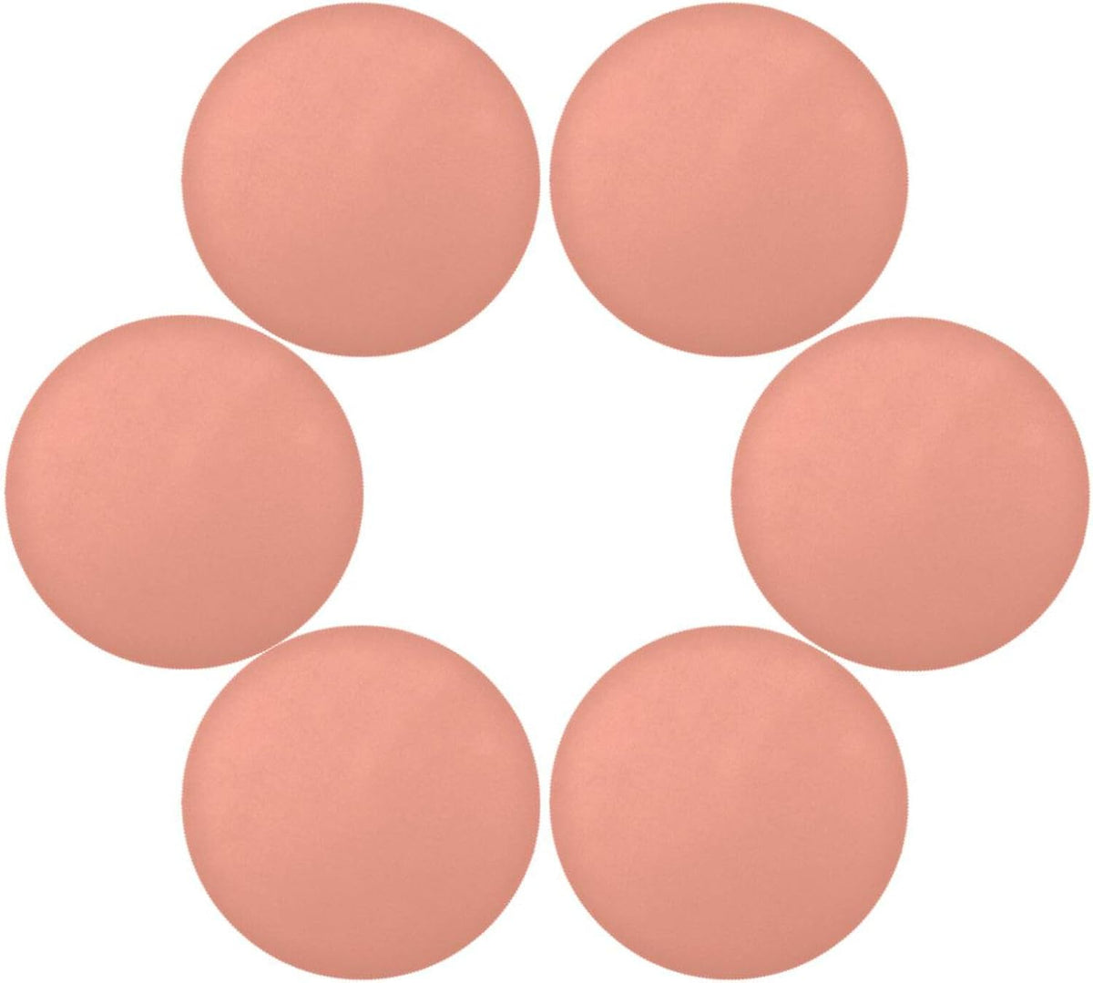 Peach Color Round Placemats, Non-Slip Washable Table Mats Set of 6, 15.4 Inch Heat-Resistant Place Mats for Kitchen