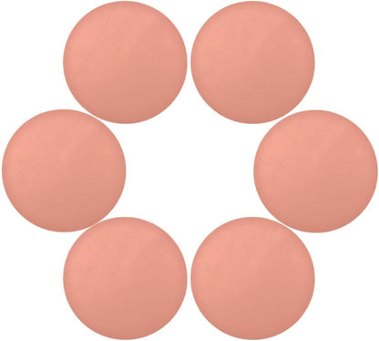 Peach Color Round Placemats, Non-Slip Washable Table Mats Set of 6, 15.4 Inch Heat-Resistant Place Mats for Kitchen