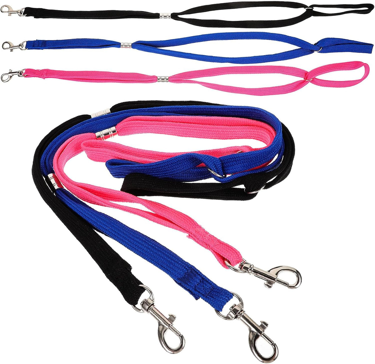 6pcs Pet Dog Grooming Noose Adjustable Nylon Bathing Loop Rope for Grooming Table with Blue, Black, Pink Straps