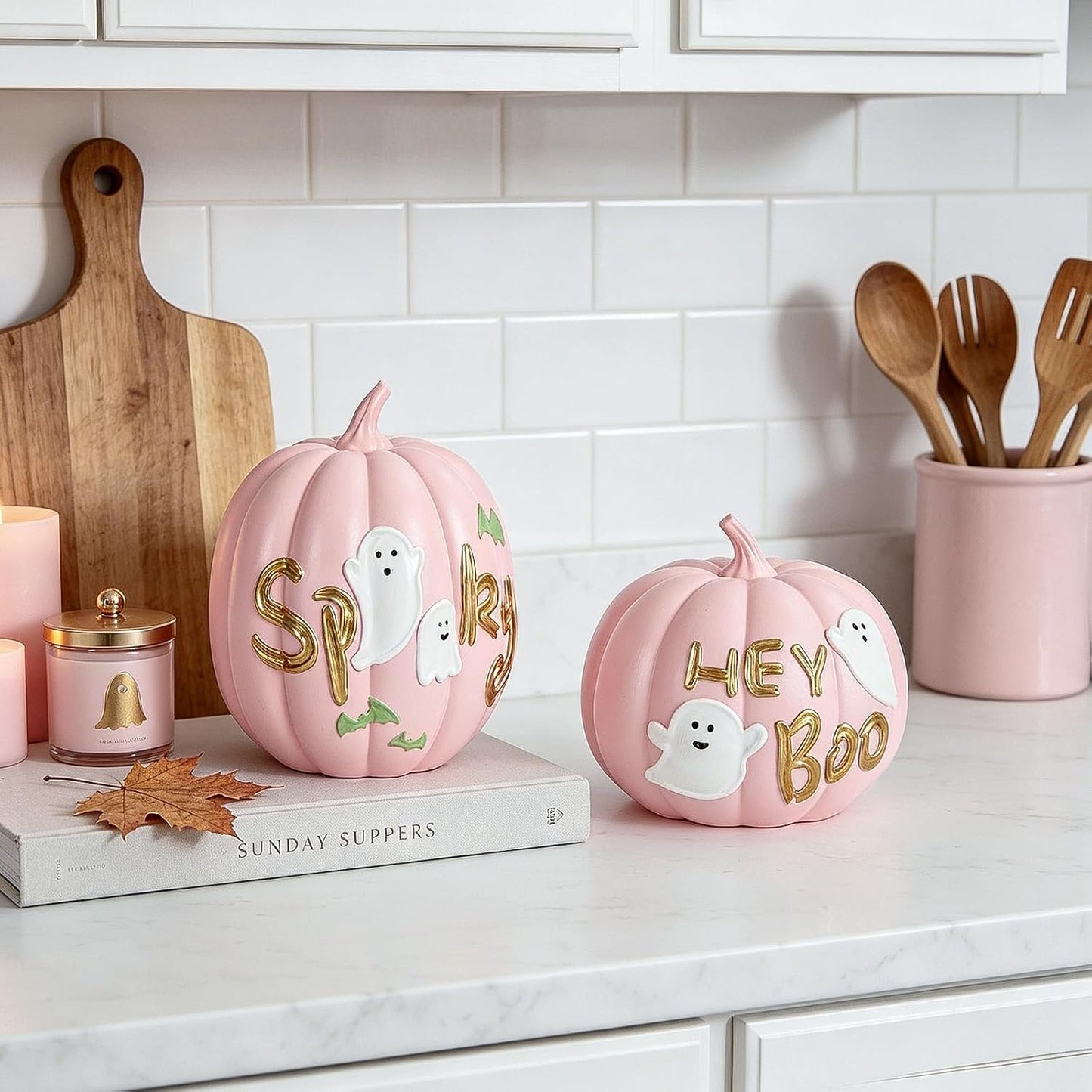 Fall Pumpkin Decorations Halloween Ghost Decor for Home Table