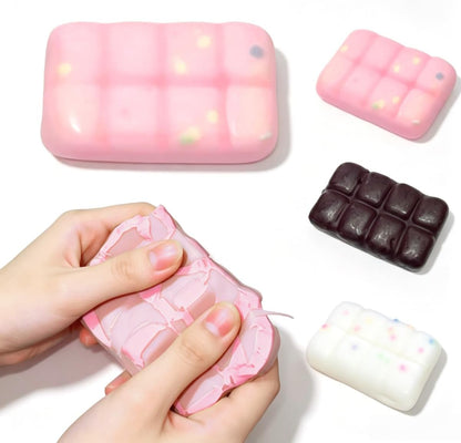 Wax Cracking Squishy Chocolate, Crunchy Wax Squishy Crispy Skin (Pink)