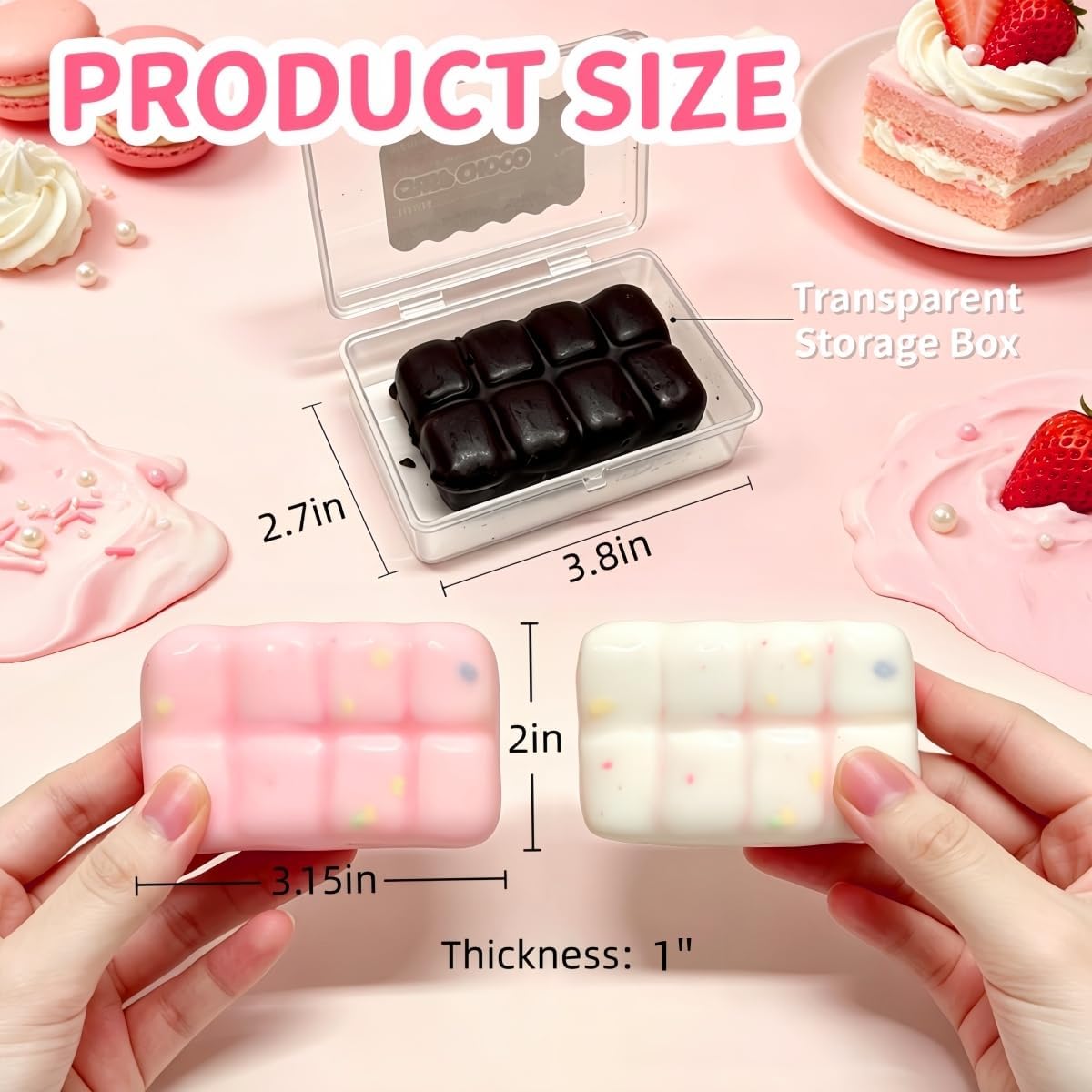 Wax Cracking Squishy Chocolate, Crunchy Wax Squishy Crispy Skin (Pink)