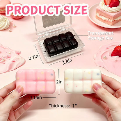 Wax Cracking Squishy Chocolate, Crunchy Wax Squishy Crispy Skin (Pink)