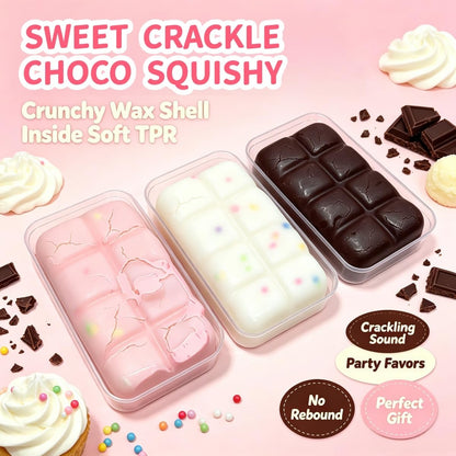 Wax Cracking Squishy Chocolate, Crunchy Wax Squishy Crispy Skin (Pink)