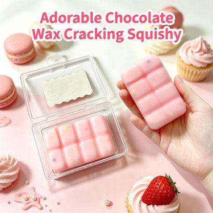 Wax Cracking Squishy Chocolate, Crunchy Wax Squishy Crispy Skin (Pink)
