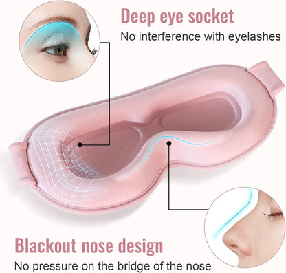 Sleep Mask for Lash Extensions, 3D Contoured Weighted Eye Cover
