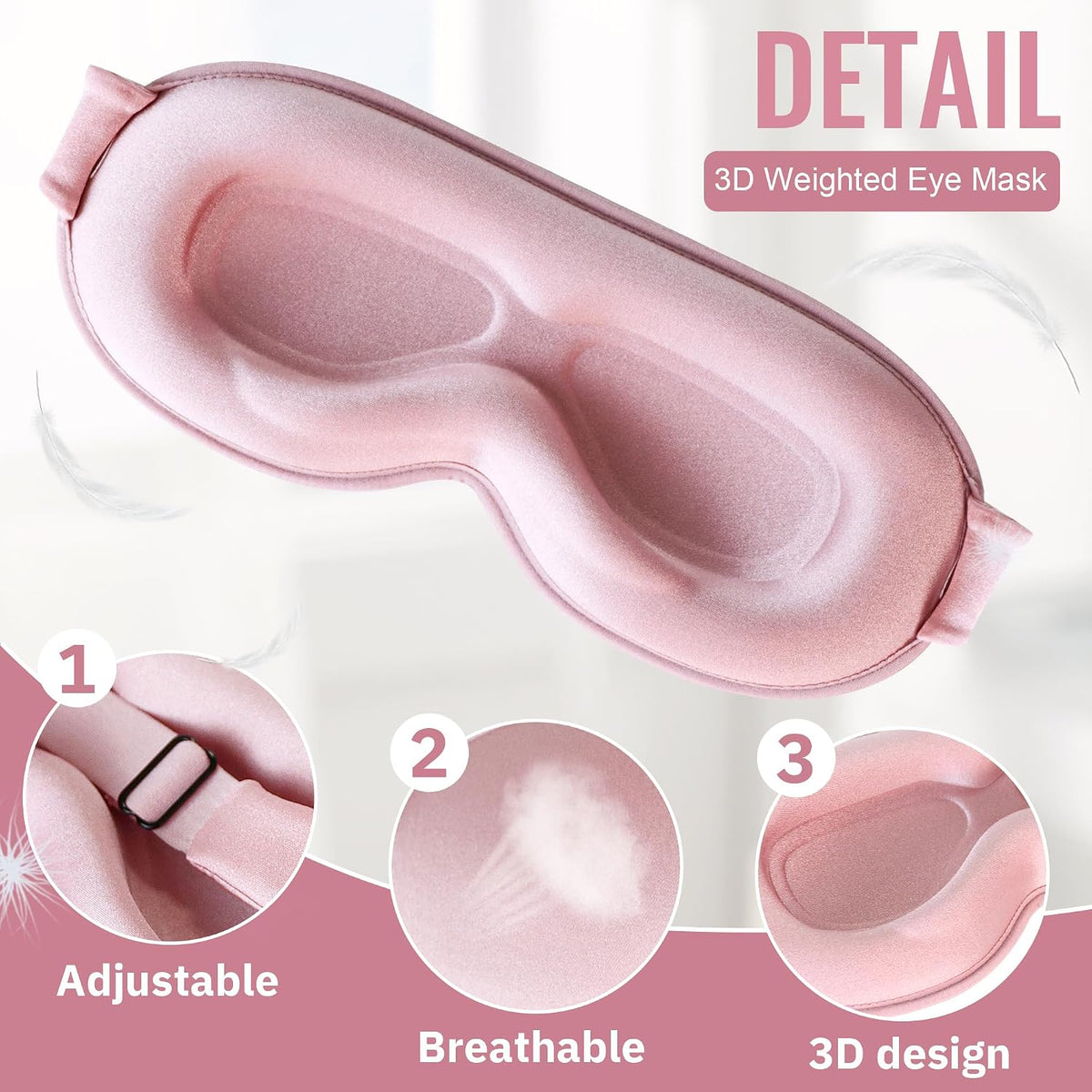 Sleep Mask for Lash Extensions, 3D Contoured Weighted Eye Cover