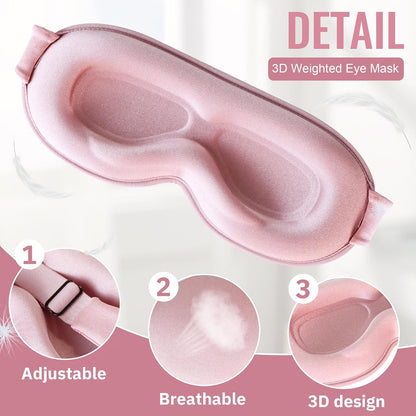 Sleep Mask for Lash Extensions, 3D Contoured Weighted Eye Cover