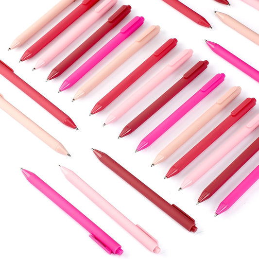 50 Pcs Ballpoint Gel Pens Bulk Retractable, Pink Series