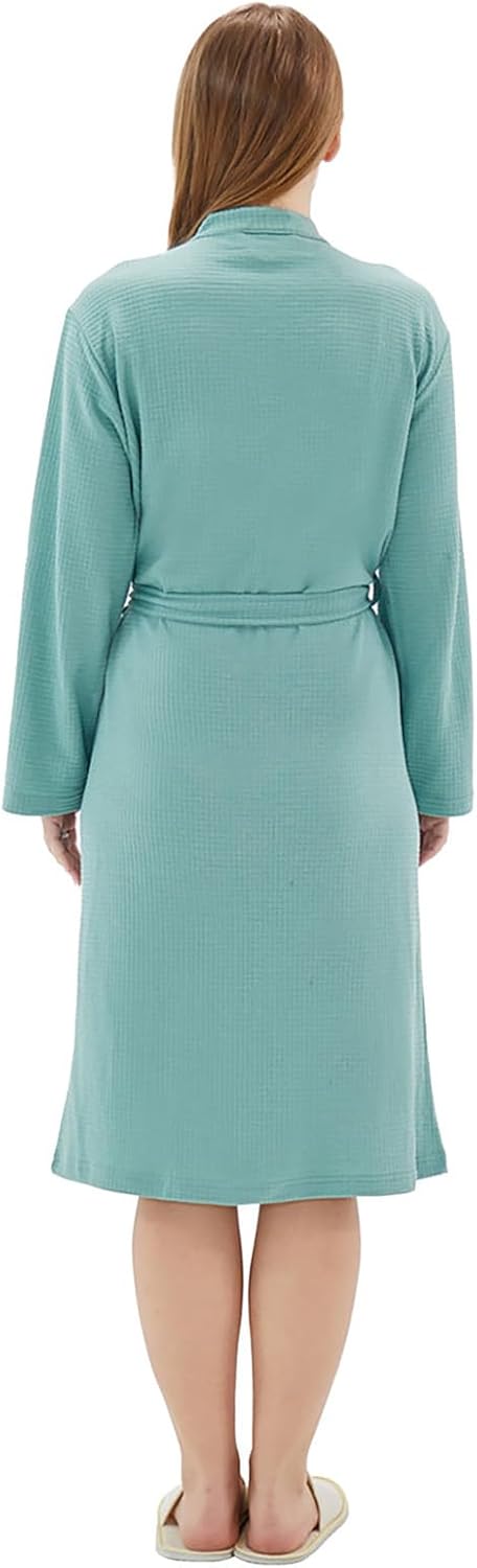 Women Bathrobe Summer cotton Kimono Long Knit Lightweight Soft Knit Sleepwear V-neck Casual Ladies Loungewea robes for women