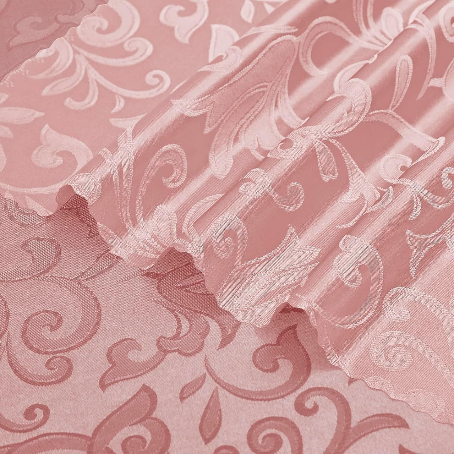Horbaunal 4 Pack Damask Cloth Napkins 17 x 17 Inch, Jacquard Table Cloth Napkins Set of 4 Square Satin Napkins Fabric Dinner Napkins for Wedding Party Banquet, Rose Gold