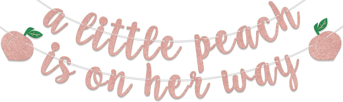 A Little Peach Is on Her Way Banner Peach Birthday Decorations