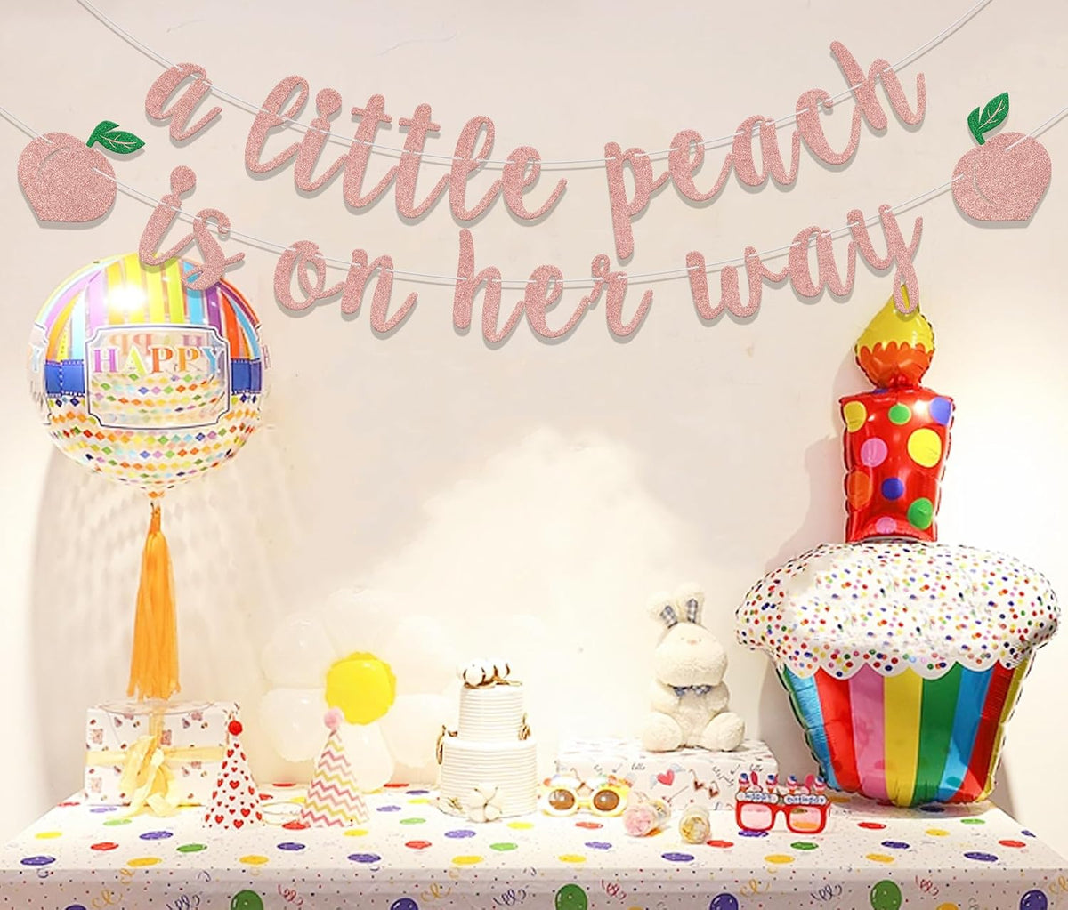 A Little Peach Is on Her Way Banner Peach Birthday Decorations