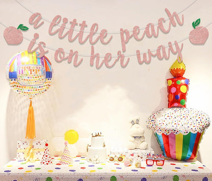 A Little Peach Is on Her Way Banner Peach Birthday Decorations