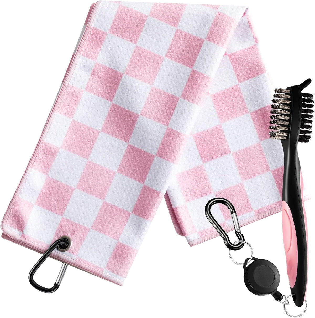 Woman Golf Accessories Kit, Checked, Pink
