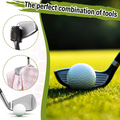 Woman Golf Accessories Kit, Checked, Pink