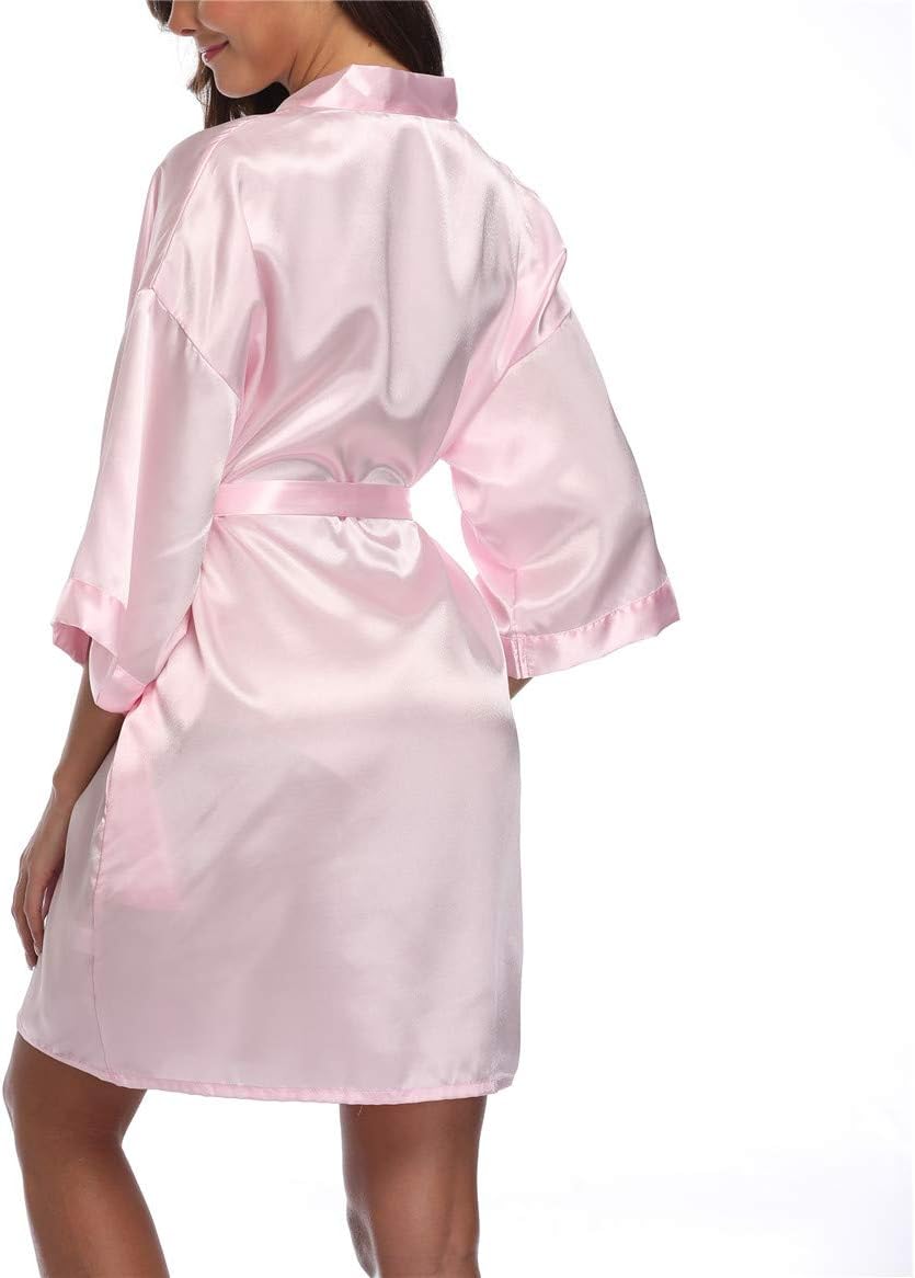 Women's Satin Kimono Robes Bridesmaid Wedding Robes Silky Bathrobes Summer Loungewear
