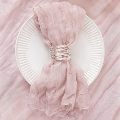 DeZerlor 20 Pack Pink Cheesecloth Napkins Summer Cloth Napkins Set of 20 Dinner Napkins Bulk Bulk 21x21 Inches for Wedding Bridal Shower Baby Shower Parties
