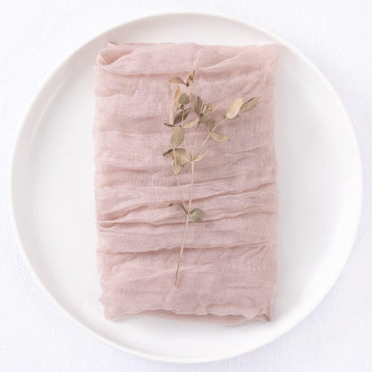 DeZerlor 20 Pack Pink Cheesecloth Napkins Summer Cloth Napkins Set of 20 Dinner Napkins Bulk Bulk 21x21 Inches for Wedding Bridal Shower Baby Shower Parties