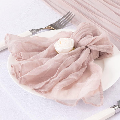 DeZerlor 20 Pack Pink Cheesecloth Napkins Summer Cloth Napkins Set of 20 Dinner Napkins Bulk Bulk 21x21 Inches for Wedding Bridal Shower Baby Shower Parties