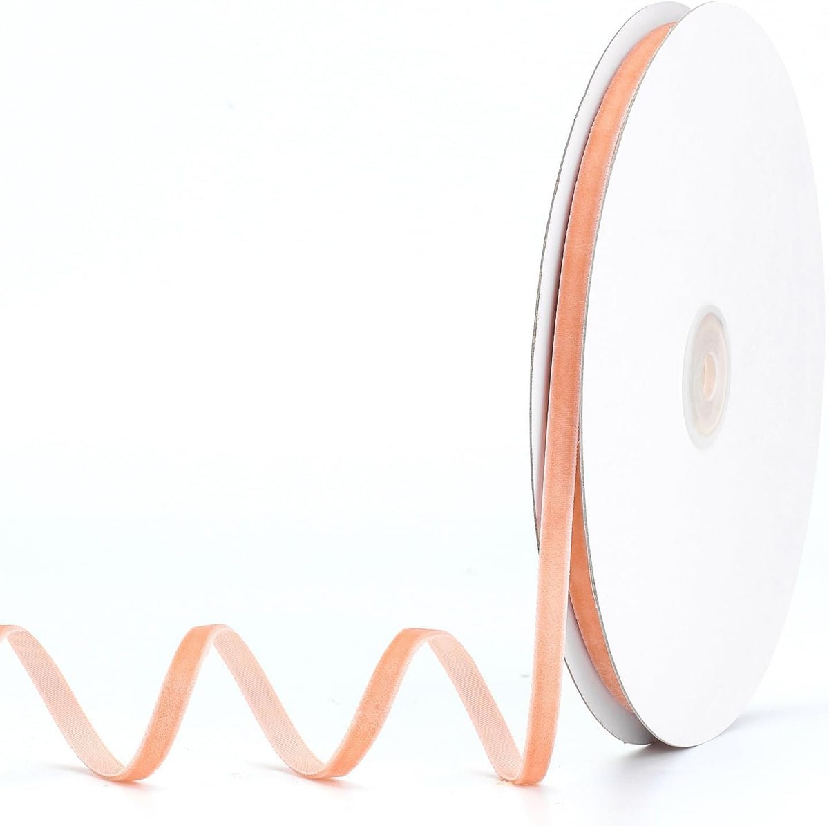 Peach Velvet Ribbon 1/4" x 20Yd,Great for Gift Wrapping,Hair Bows Making, Wreaths,Wedding and Christmas Party Decoration(Peach 1/4")