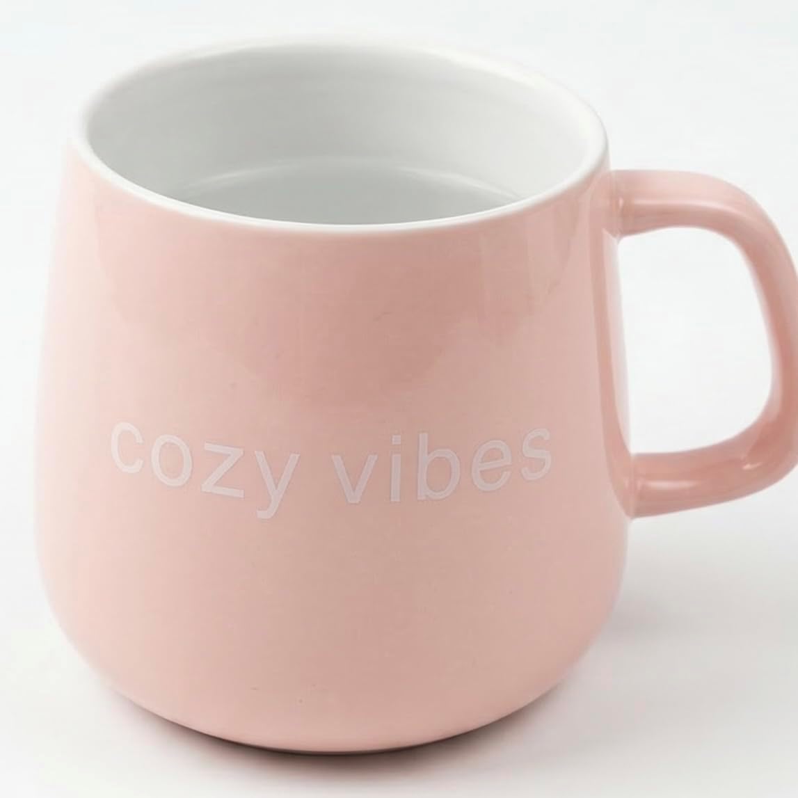 Coffee Mug Warmer with Ceramic Mug, Electric Cup Warmer for Desk, Auto Shut Off, Pink Cozy Vibes
