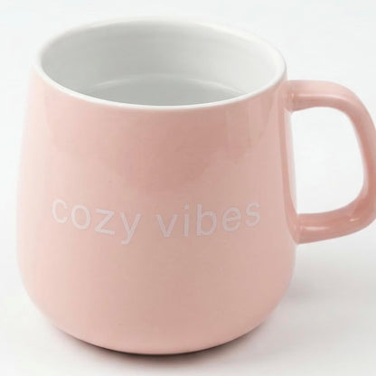 Coffee Mug Warmer with Ceramic Mug, Electric Cup Warmer for Desk, Auto Shut Off, Pink Cozy Vibes