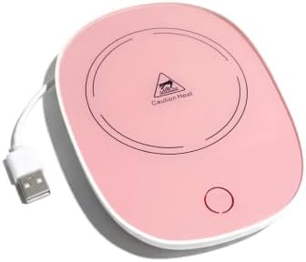 Coffee Mug Warmer with Ceramic Mug, Electric Cup Warmer for Desk, Auto Shut Off, Pink Cozy Vibes