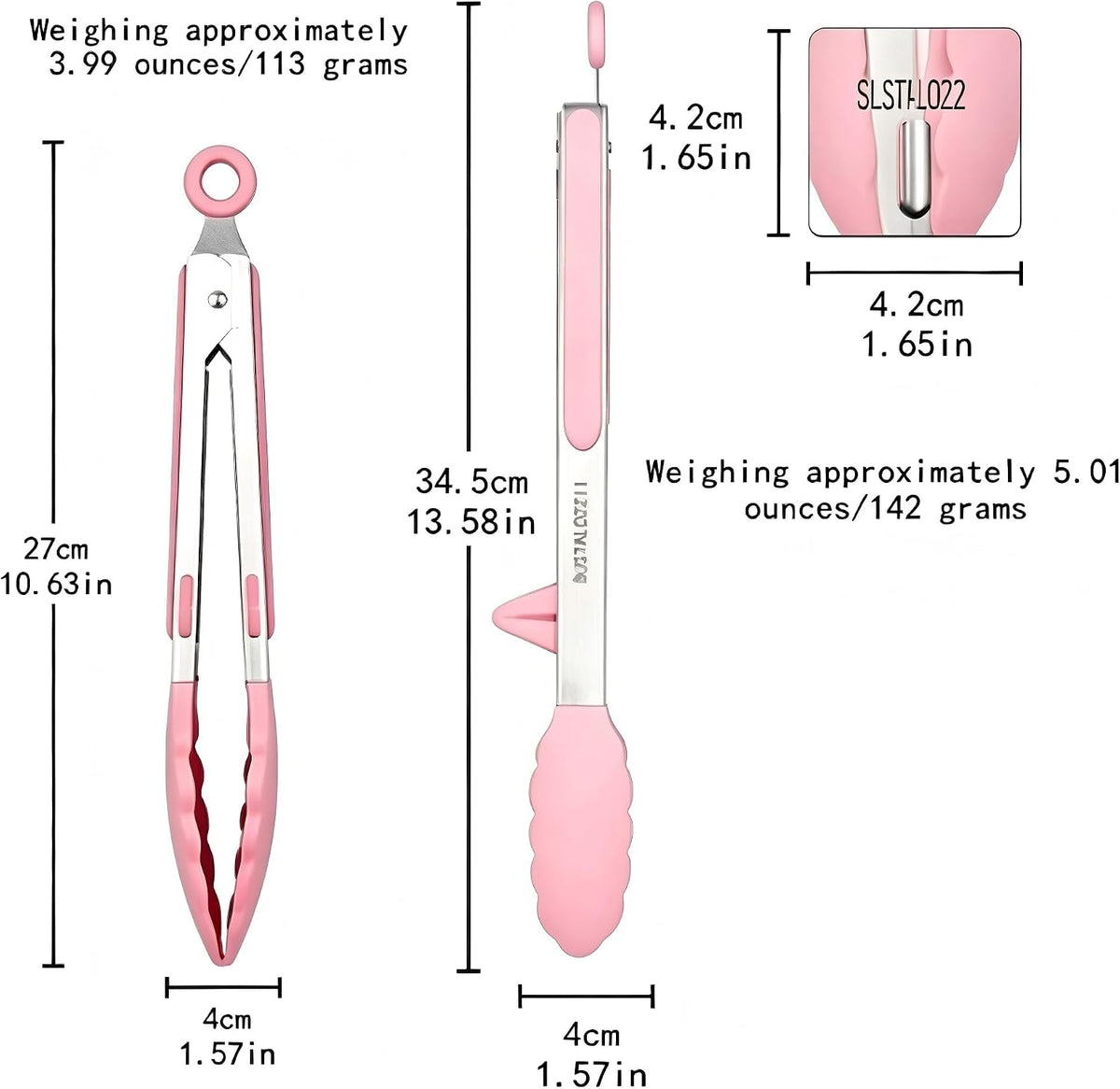 2 Pack Pink Silicone Cooking Tongs, 12-9Inch Stainless Steel Tongs for Cooking Heat Resistant Silicone Cooking Tongs Perfect for Grilling, Salad, and Canning