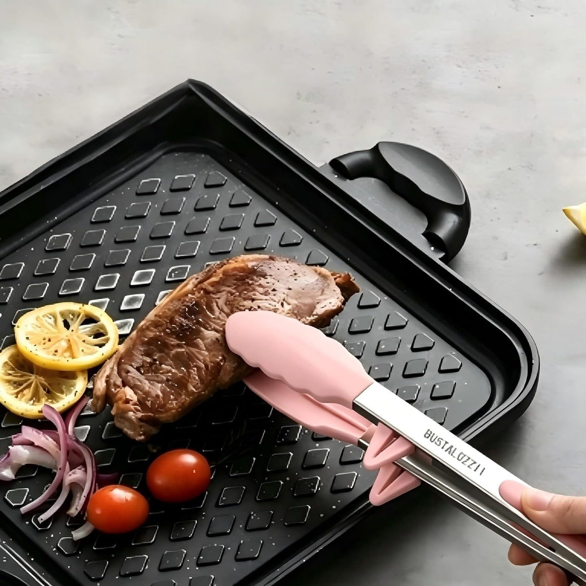 2 Pack Pink Silicone Cooking Tongs, 12-9Inch Stainless Steel Tongs for Cooking Heat Resistant Silicone Cooking Tongs Perfect for Grilling, Salad, and Canning