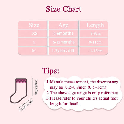6 Pairs Baby Girl Ruffle Socks with Bow Non Slip Grippy Cotton Frilly Crew Fancy Dress Socks Newborn Infant Toddler