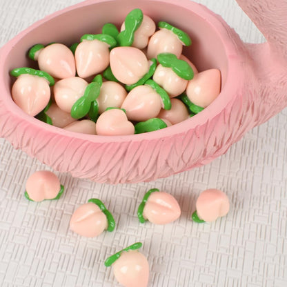 Artificial Mini Peaches 50pcs Tiny Peach Figurine Miniature Peaches Fake Peach Decoration Simulation Fruit for Home Kitchen Photography Party Decoration
