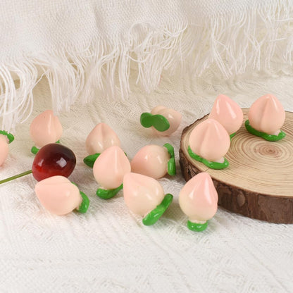Artificial Mini Peaches 50pcs Tiny Peach Figurine Miniature Peaches Fake Peach Decoration Simulation Fruit for Home Kitchen Photography Party Decoration