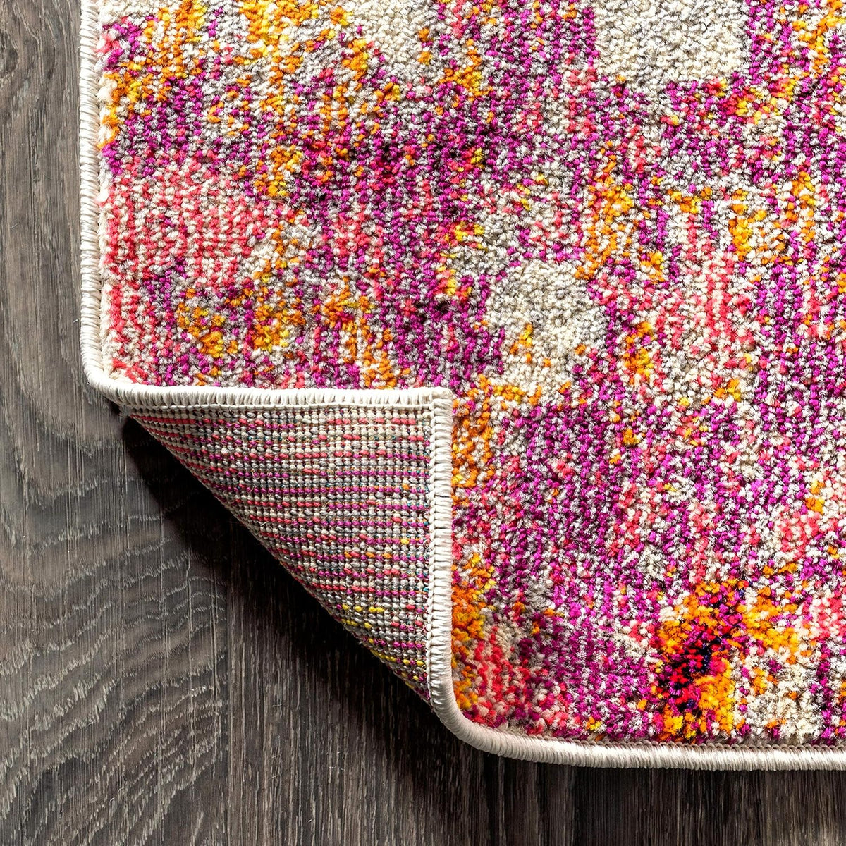 Modern Abstract Pink/Orange Indoor Area Rug, 4x6, Contemporary POP, Transitional, Easy-Cleaning for Living Room, Bedroom, Kitchen, Pet Friendly, Non-Shedding (CTP108C-4)