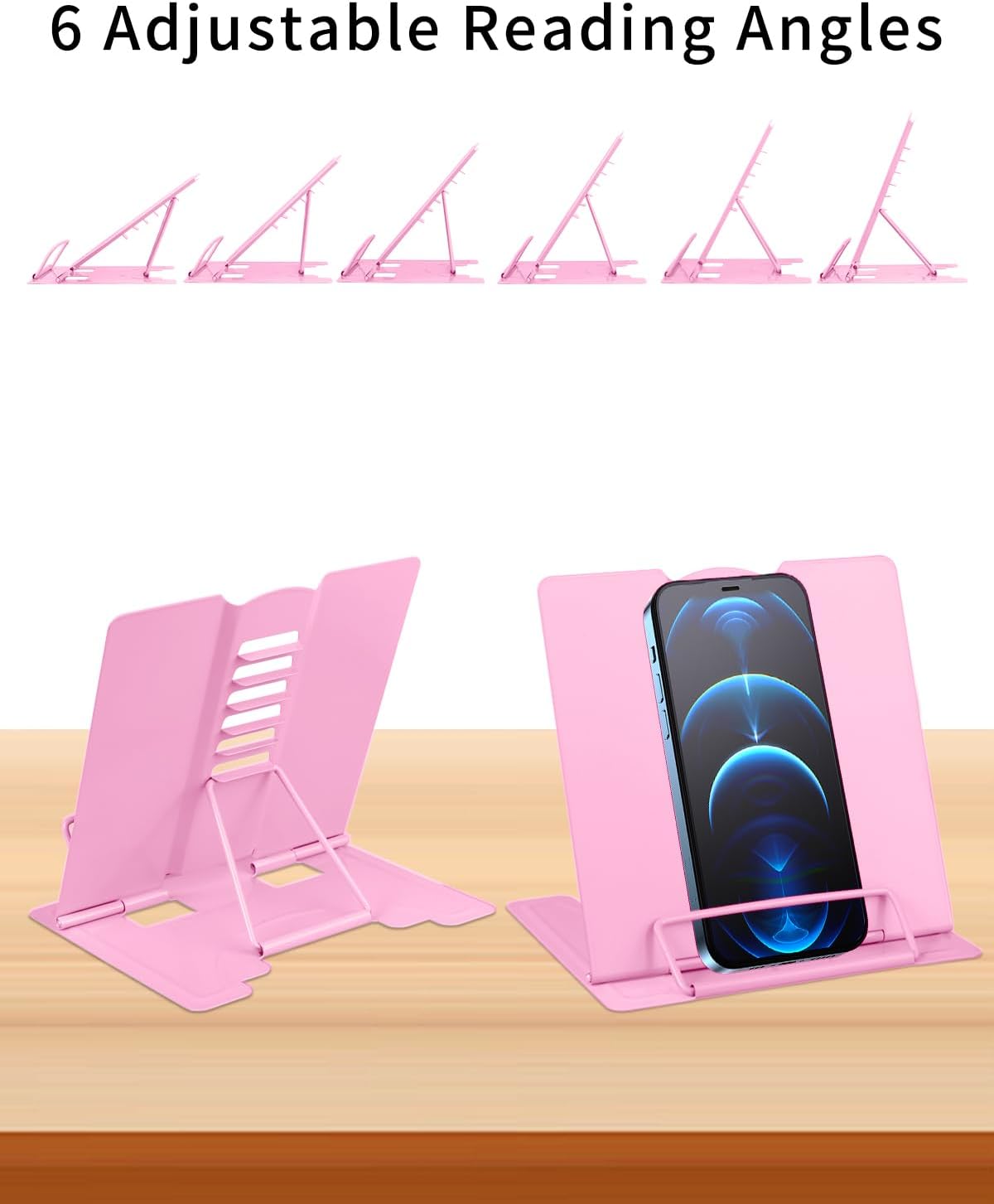 MSDADA Small Desk Book Stand Metal Reading Rest Book Holder