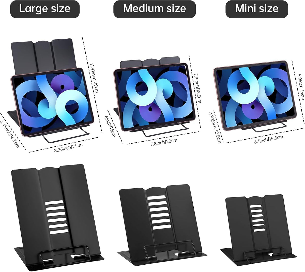 MSDADA Small Desk Book Stand Metal Reading Rest Book Holder