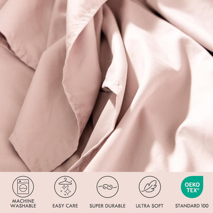 Full Sheets Set - 6 Piece Fitted Bed Sheet Set, Barely Pink