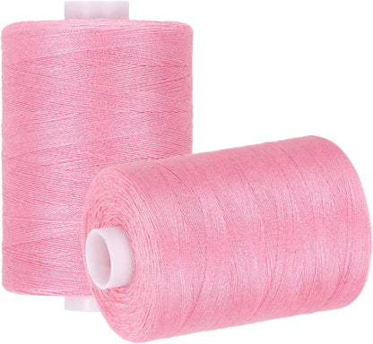 2 Spool Sewing Thread, Pink #156 1000 Yards/Spool