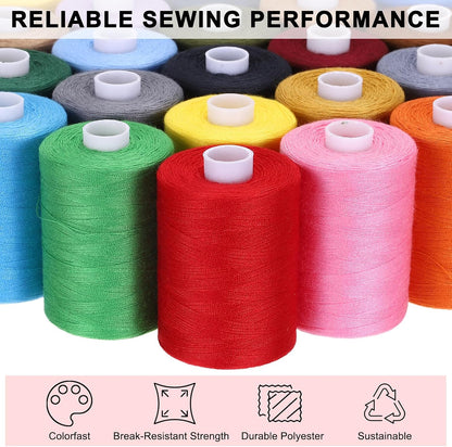 2 Spool Sewing Thread, Pink #156 1000 Yards/Spool