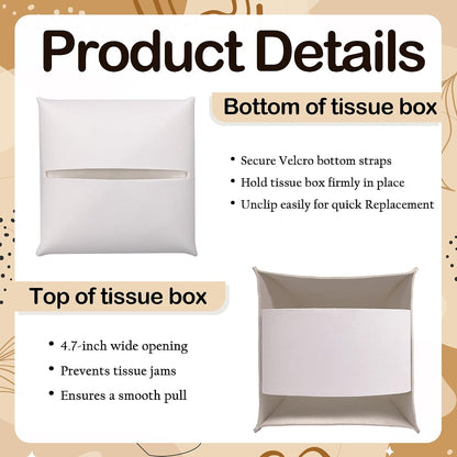 Spring Pink Flowers & Butterfly PU Leather Tissue Box Cover - Seasonal Decorative Tissue Holder - Waterproof Dispenser Box - Facial Paper Organizer Home Decor for Living Room, Bathroom, Office - A04