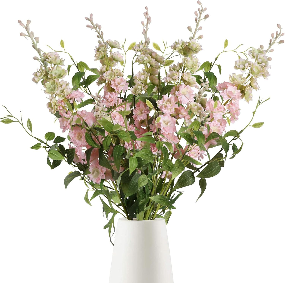 Artificial Delphinium Pink Flowers Combo Clematis Greenery 9 Pcs