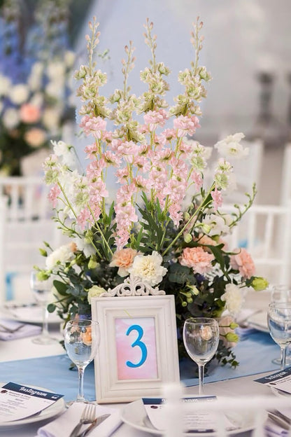Artificial Delphinium Pink Flowers Combo Clematis Greenery 9 Pcs