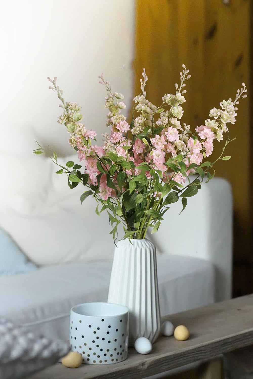 Artificial Delphinium Pink Flowers Combo Clematis Greenery 9 Pcs