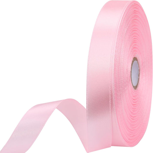 5/8 inches 50 Yard Light Pink Satin Ribbon for Gift Wrapping, Wedding, Crafts, Christmas,Easter, Floral, Hair, Invitation Decorations and More