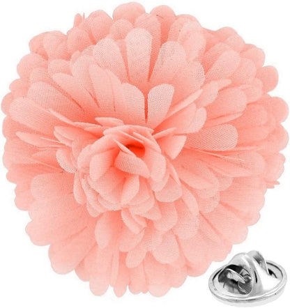 Premium Men's Formal Carnation Flower Lapel Pin - Boutonniere for Men, Brooch Pin