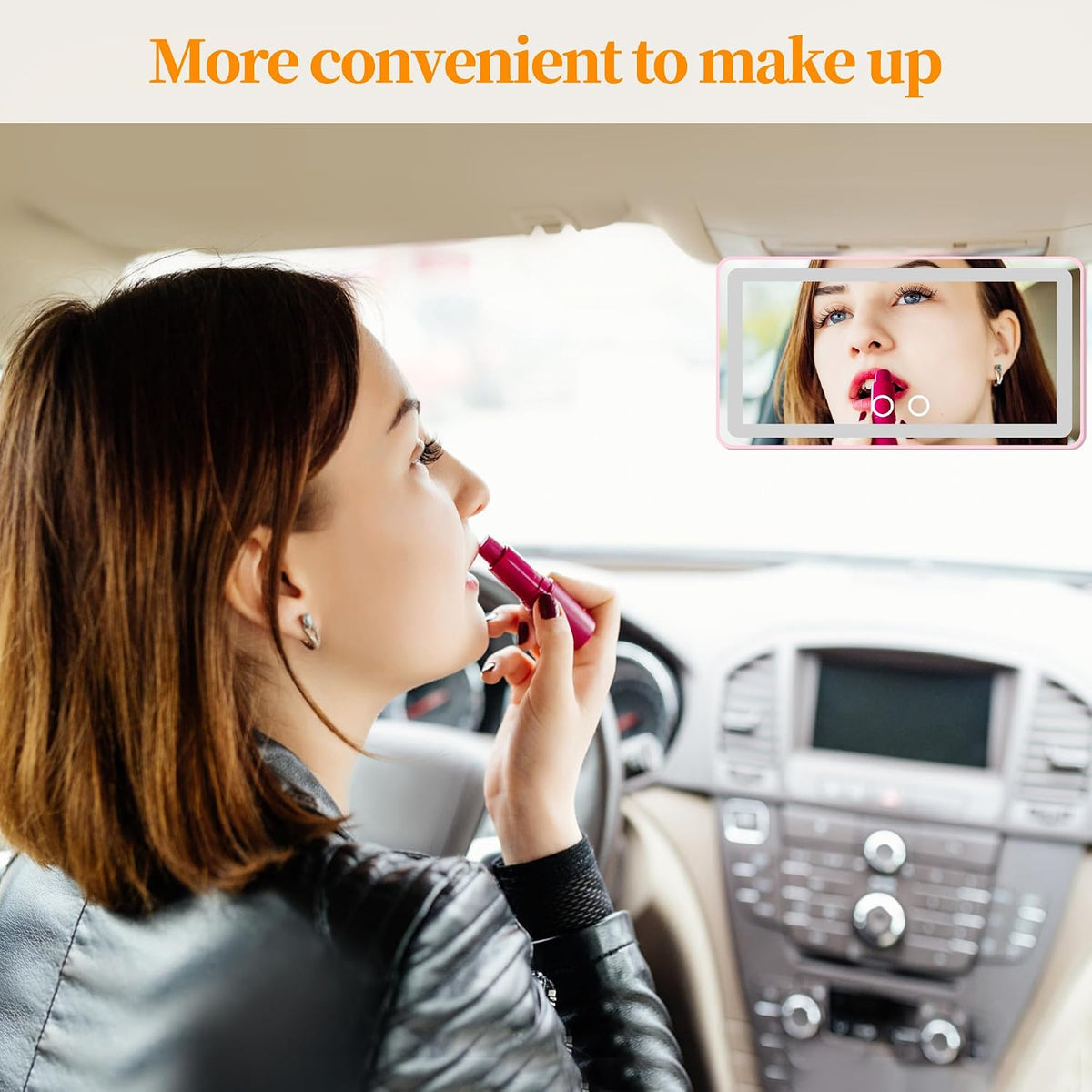 Car Sun Visor Vanity Mirror with Lights, Rechargeable Car Makeup Mirror