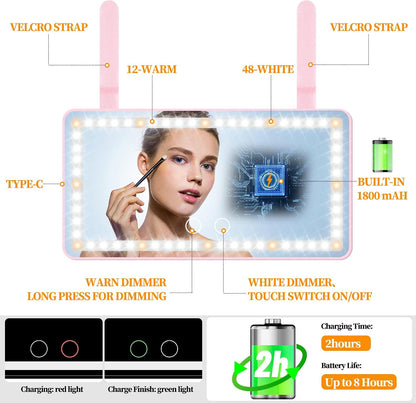 Car Sun Visor Vanity Mirror with Lights, Rechargeable Car Makeup Mirror