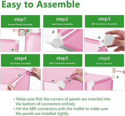 16 Cube Storage Organizer Cube Shelves Units Storage Cubes, Pink