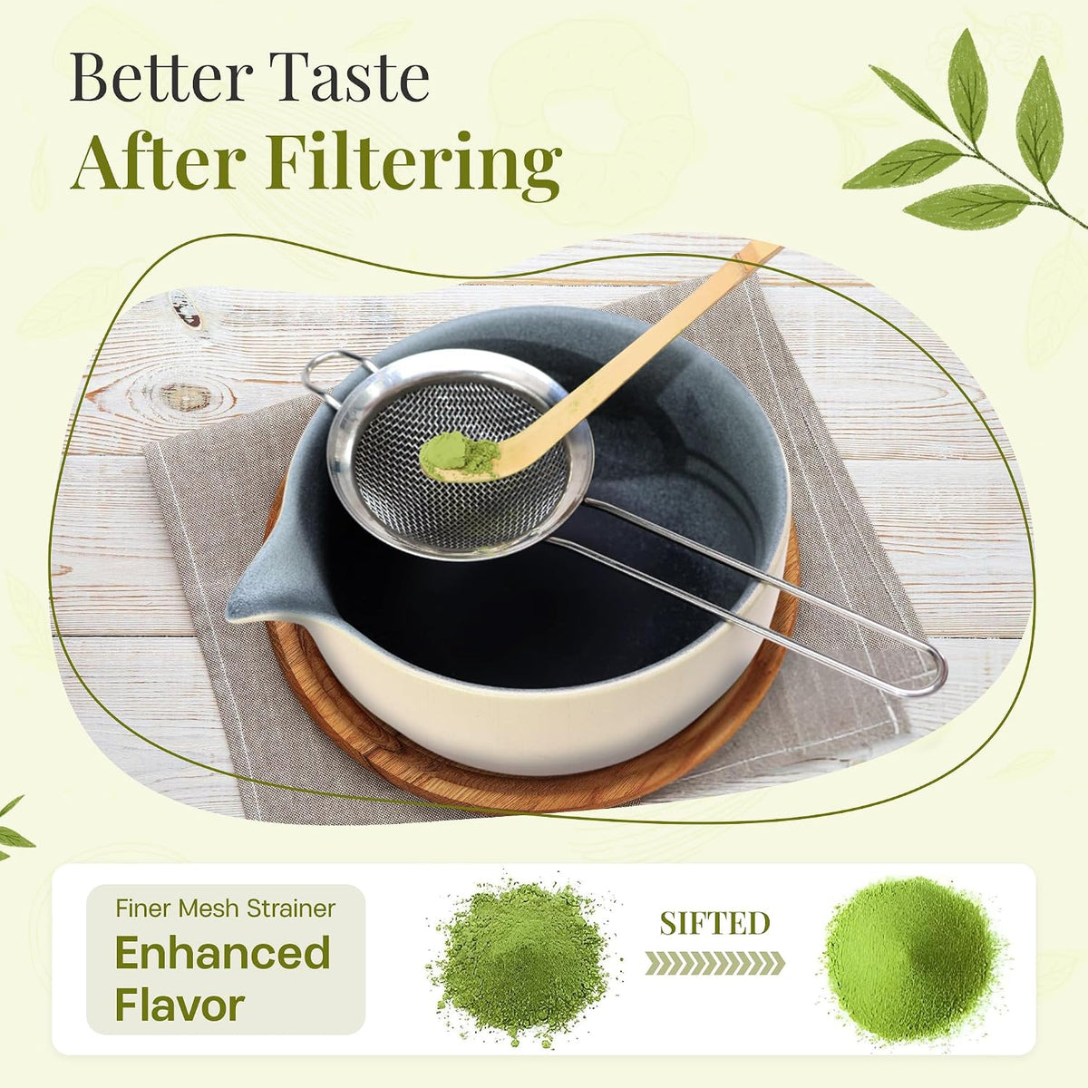 Matcha Whisk Set,includes Matcha Bowl,Matcha Whisk and Holder by Bamboo, Spout, Matcha Sifter Strainer Spoon Scoop Chasen Holder Towel- Perfect Japanese Matcha Set(8 Pcs Pink)