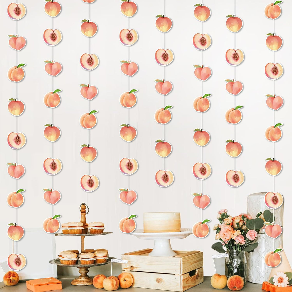 Peach Party Banner One Sweet Peach Birthday Decorations Streamers Hanging Decor 8Pcs Sweet As Peaches Party Decorations Peaches Birthday Wedding Fruit First Bday Baby Shower Decoration Girls